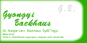 gyongyi backhaus business card